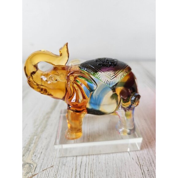 Kalifano elephant carved crystal statue figurine new unique good luck decor - Picture 2 of 10